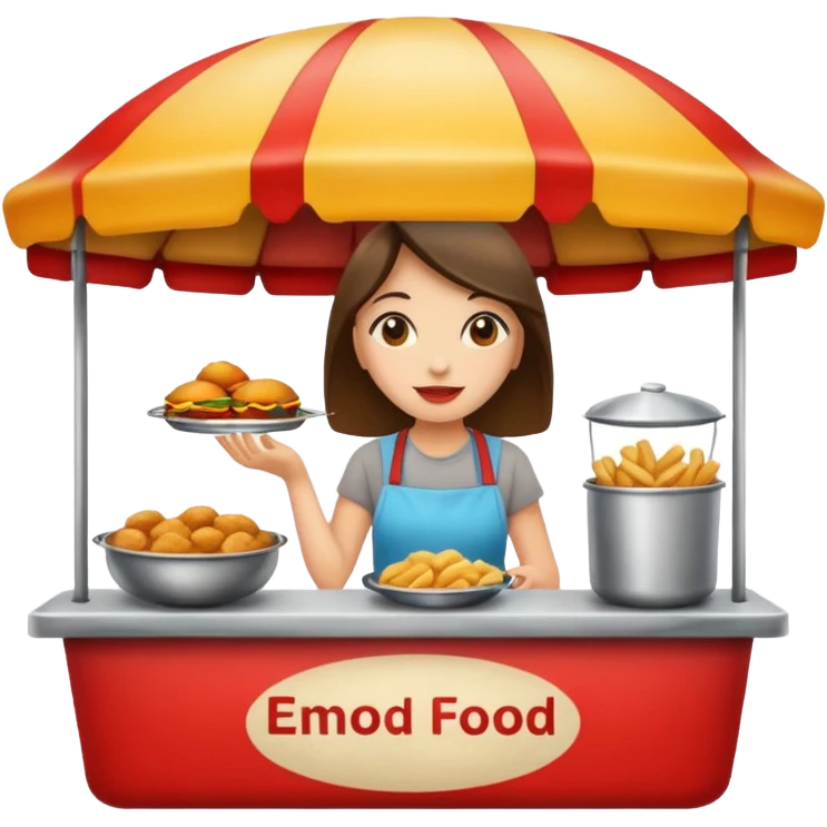 woman with street food emoji