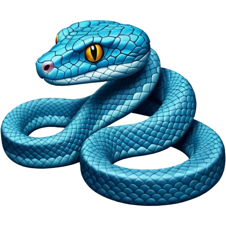 Blue cartoon pit viper emoji