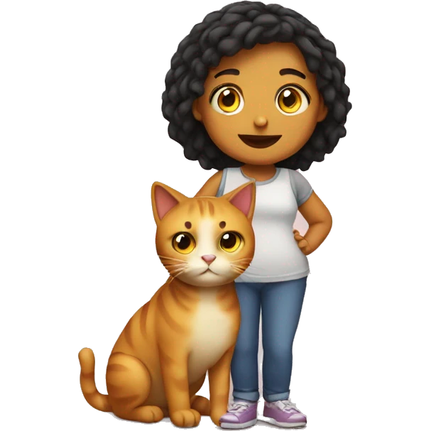 girl with Fat cat emoji