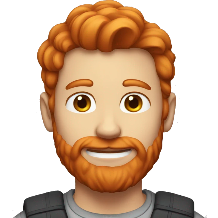 a redhead white guy with no beard that looks young and happy  emoji