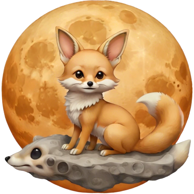 fennec on the moon emoji