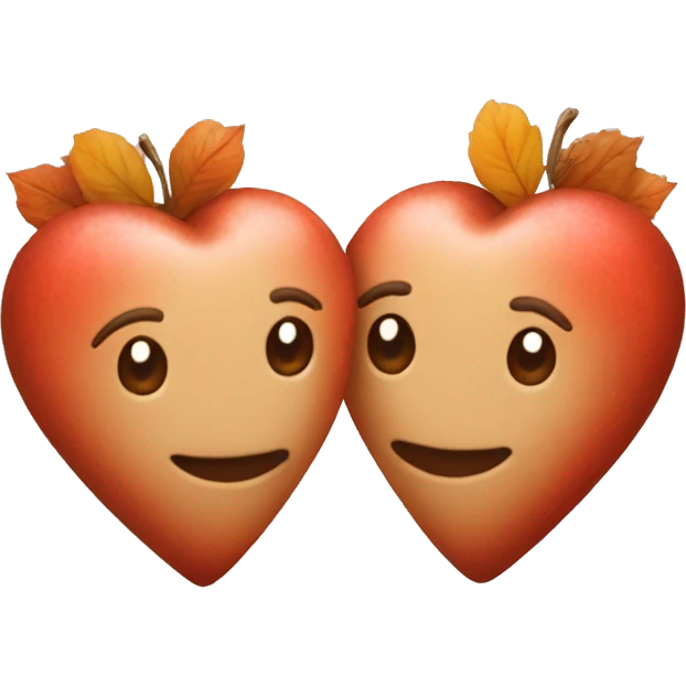 two small autumn hearts emoji