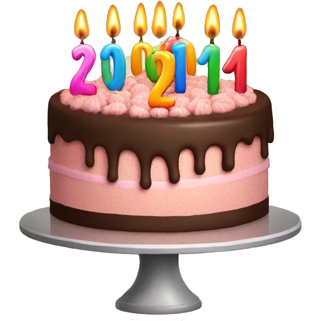 Birthday cake with 20th candles emoji