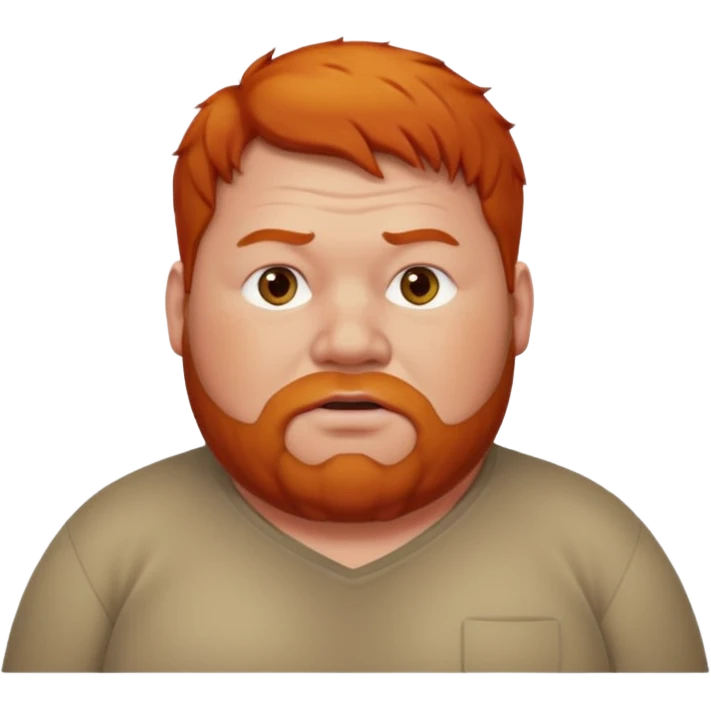 A fat man who is ginger and has a red face with no facial hair  emoji