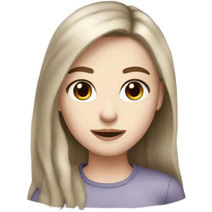 A very pretty girl with pale skin and dark brown hair  emoji