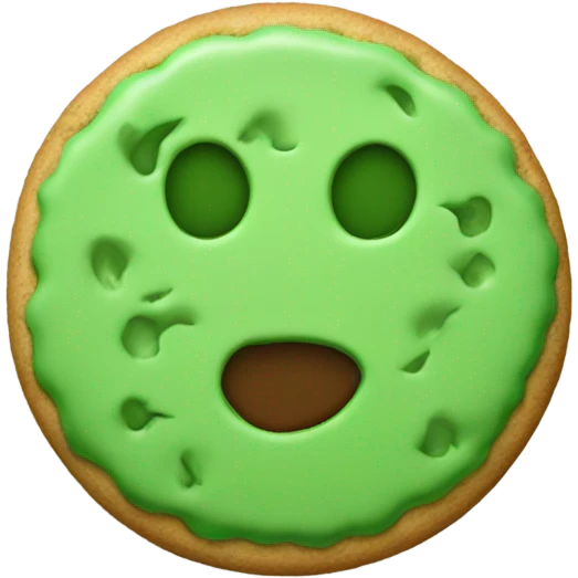One Plain green cookie emoji