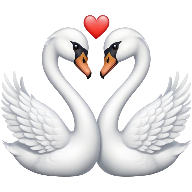 Two swan making a heart 💗 emoji