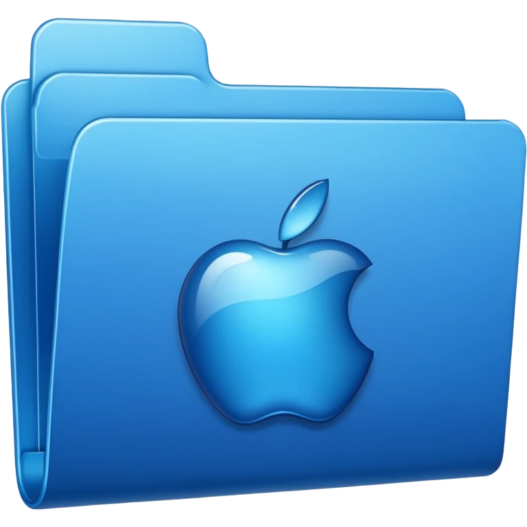 Make a blue viral apple folder emoji