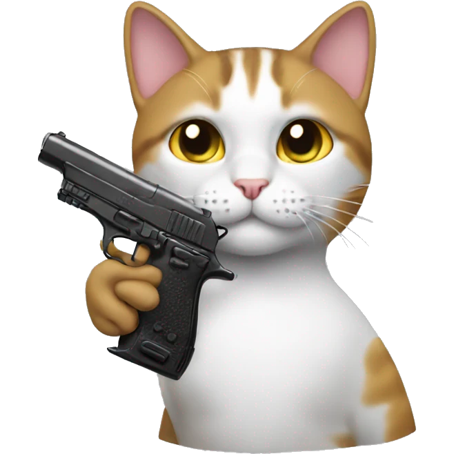 Cat with pistol emoji