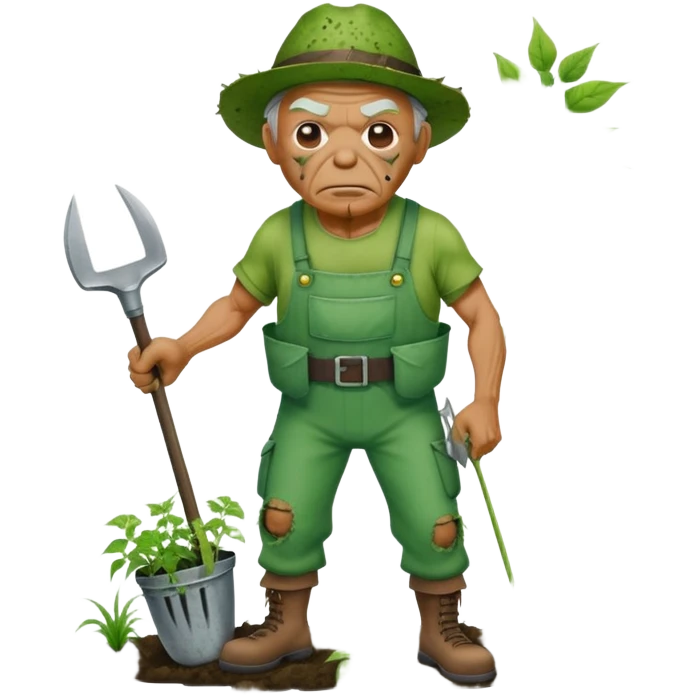 Toxic Gardener old Bob kill weeds from the toxic avenger emoji