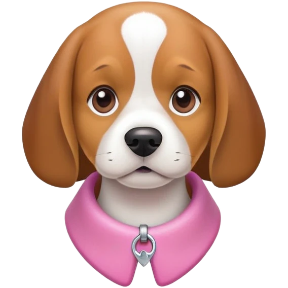 Beagle with pink collar emoji