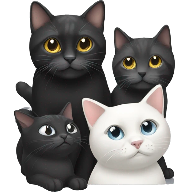 Sticker with me and black and white cats emoji
