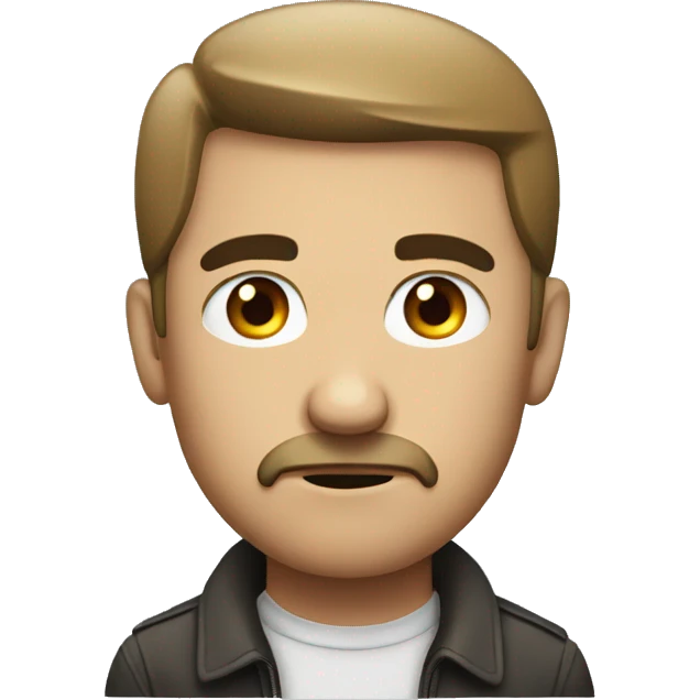 a man giving a suspicious side eye look emoji