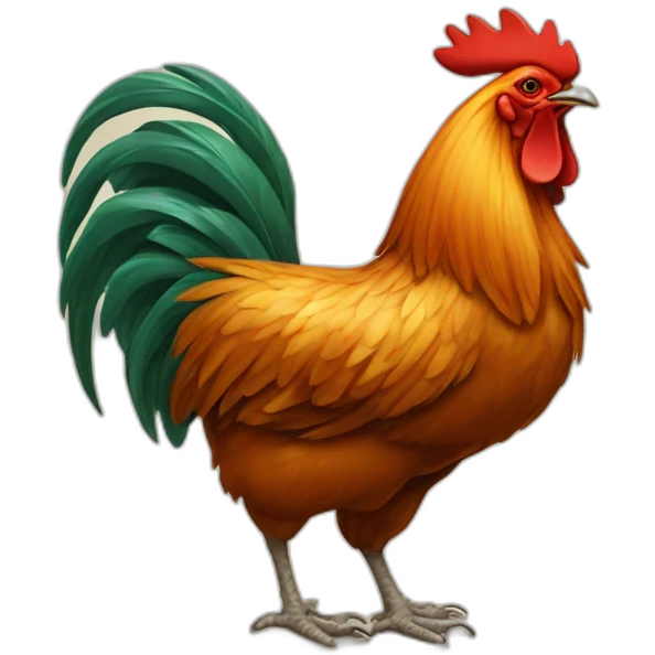rooster with a bootle of beer emoji