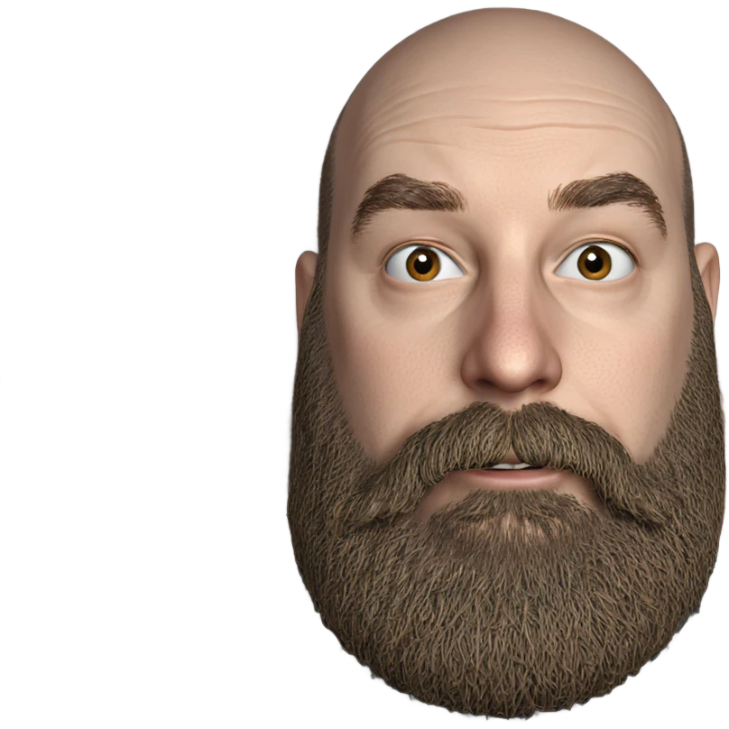 bald man with beard gazing emoji