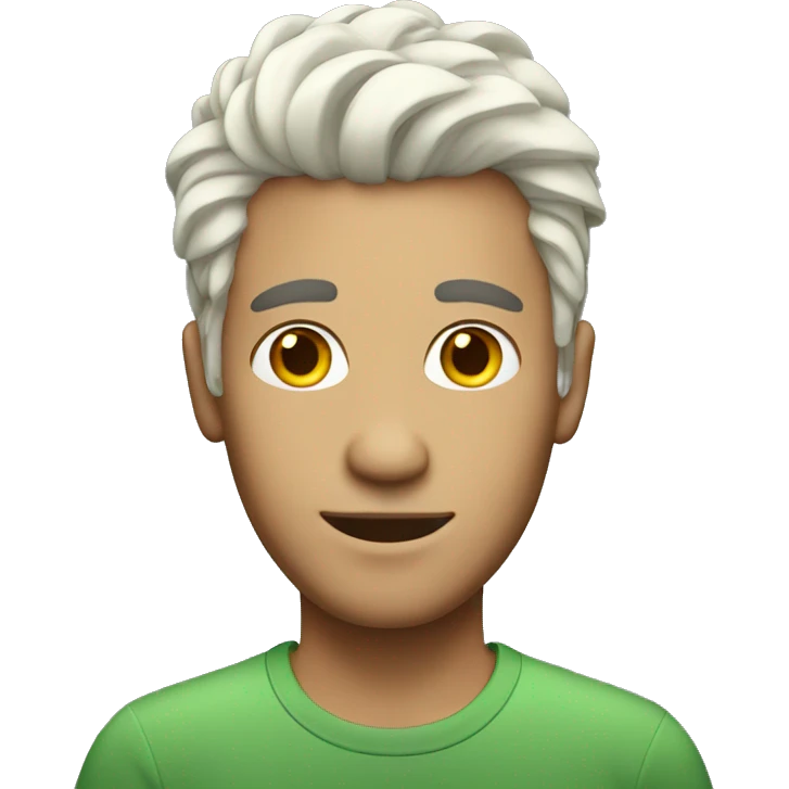 Individual white Gay man with rainbow hair headshot emoji