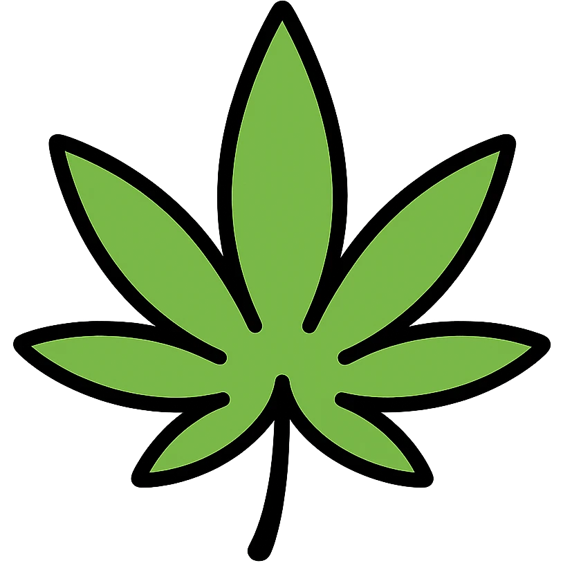 cannabis leaf color outline icon emoji