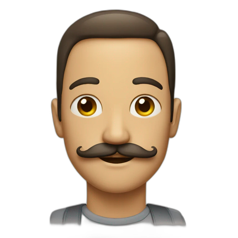 Homme avec une moustache carre emoji