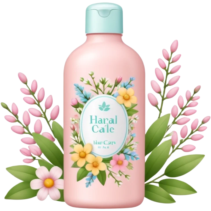 , flower)

bottle of hair care product with seasonal symbols around emoji