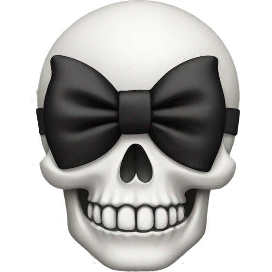 skull emoji with black bow emoji
