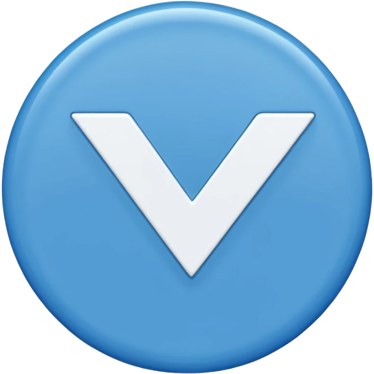 A blue circle with a small white ✅  inside emoji