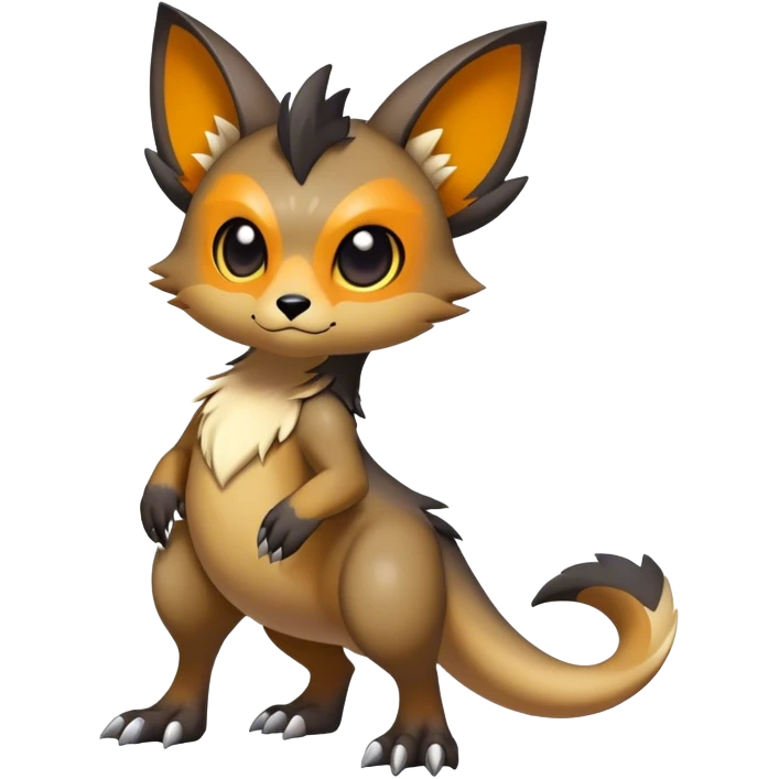 Cute cool edgy colorful dark fantasy animal hybrid Fakemon full body emoji