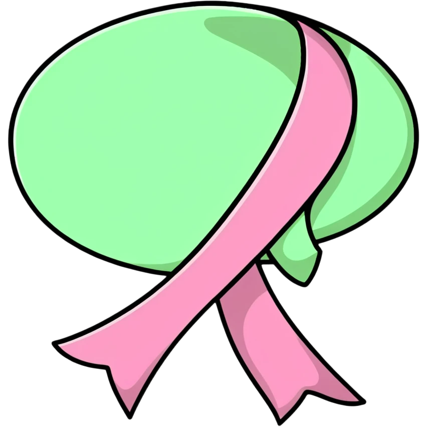 pink ribbon with visible blood stains emoji