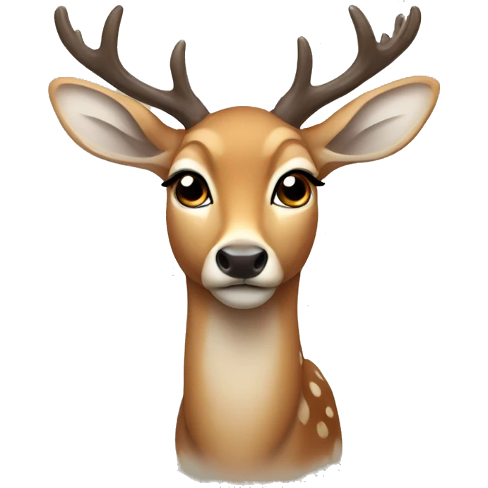 Deer with long eyelashes emoji