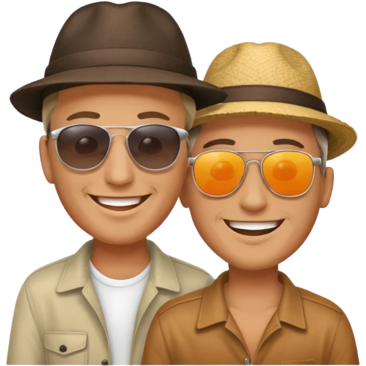 happy man and his friend emoji