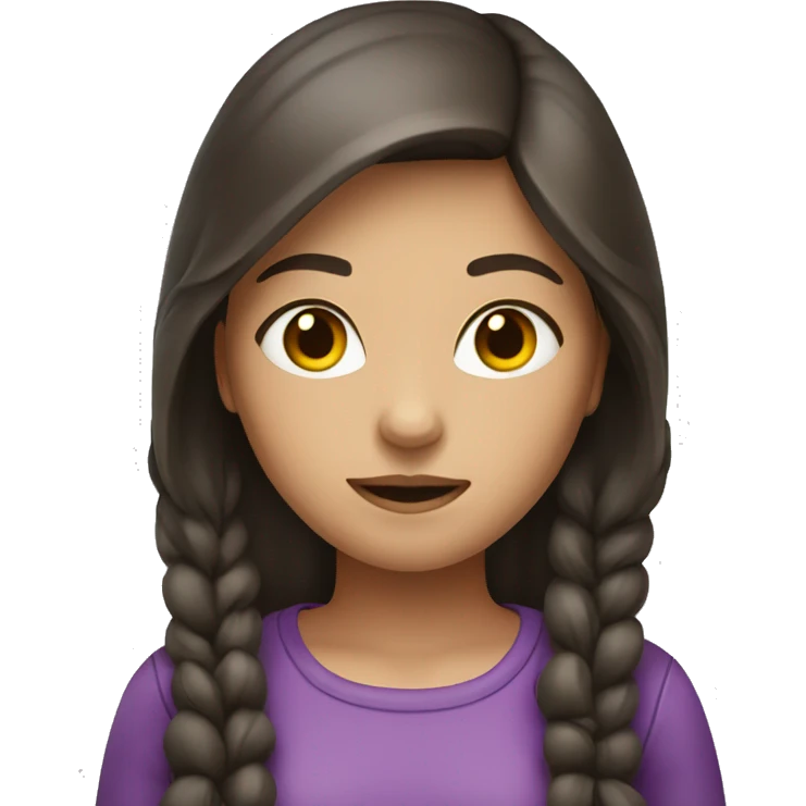 A brunette girl with an astetic outfit  emoji