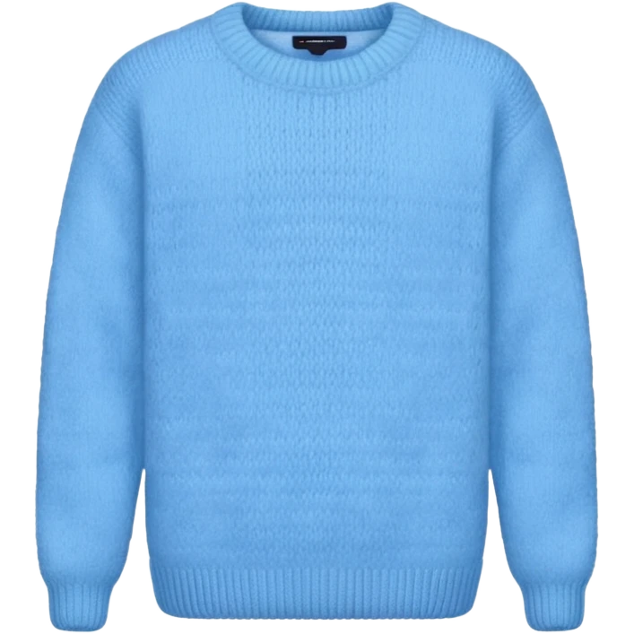 sky-blue knitted wool sweater. emoji