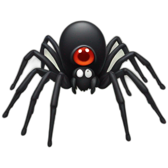 black spider with red eyes emoji