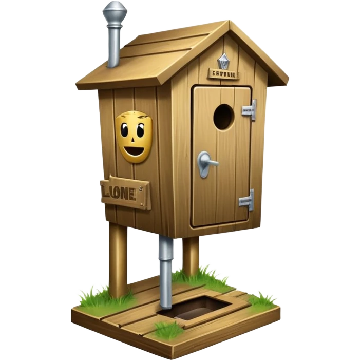 A "I STINK AT FANTASY FOOTBALL" trophy featuring an outhouse-shaped figure with legs on a metallic base - perfect for commemorating league losers.​​​​​​​​​​​​​​​​ emoji