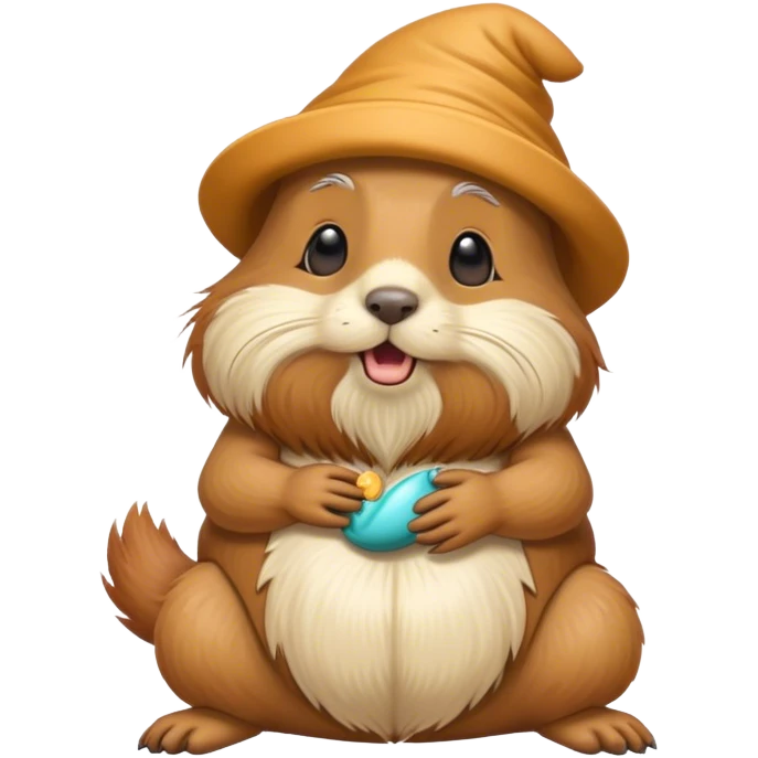 Prarie dog gnome thing playing with its belly  emoji