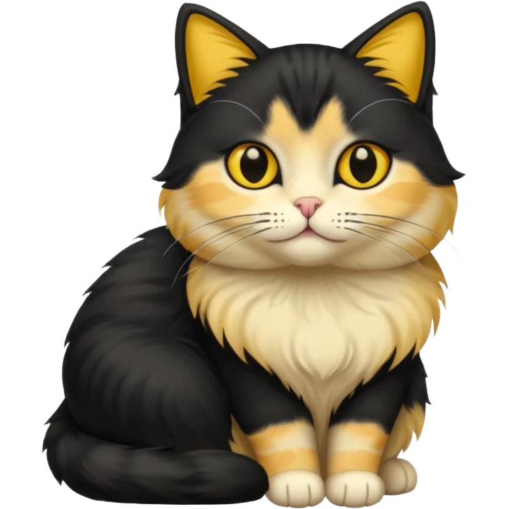Black and yellow cat with yellow eyes loafing emoji