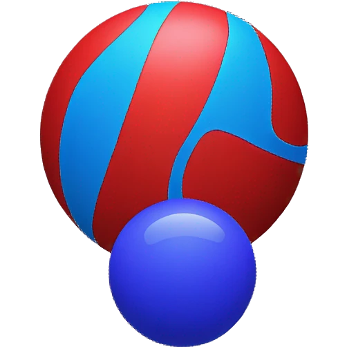 red ball and a blue with a purple ball emoji