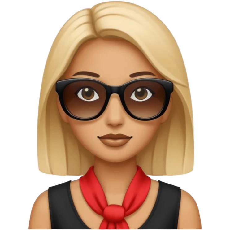 a woman wearing black rectangular sunglasses emoji