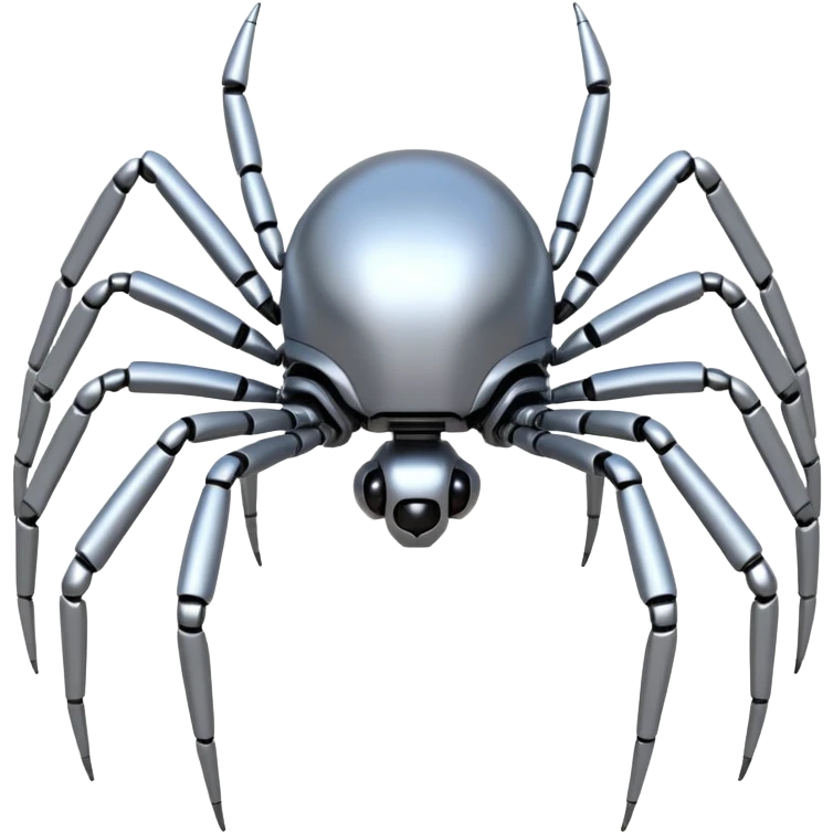 completely symetrical 4 legged robot. center square with spider leg extending from each corner emoji