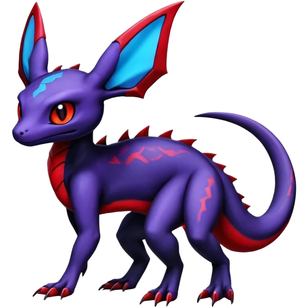 Guilmon-Salandit-Umbreon-Fakémon-hybrid-creature (full body)  emoji