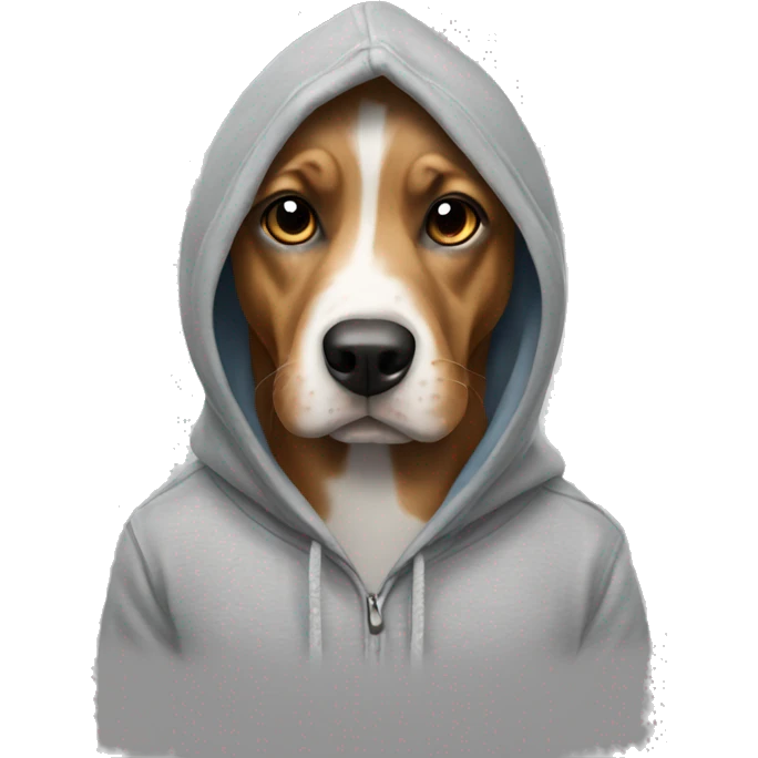 Dog wearing a hoddie emoji
