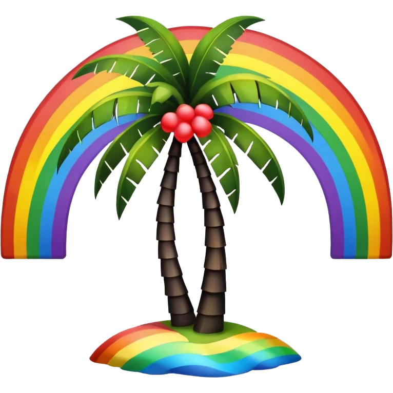 Palmera de negro y arcoiris emoji