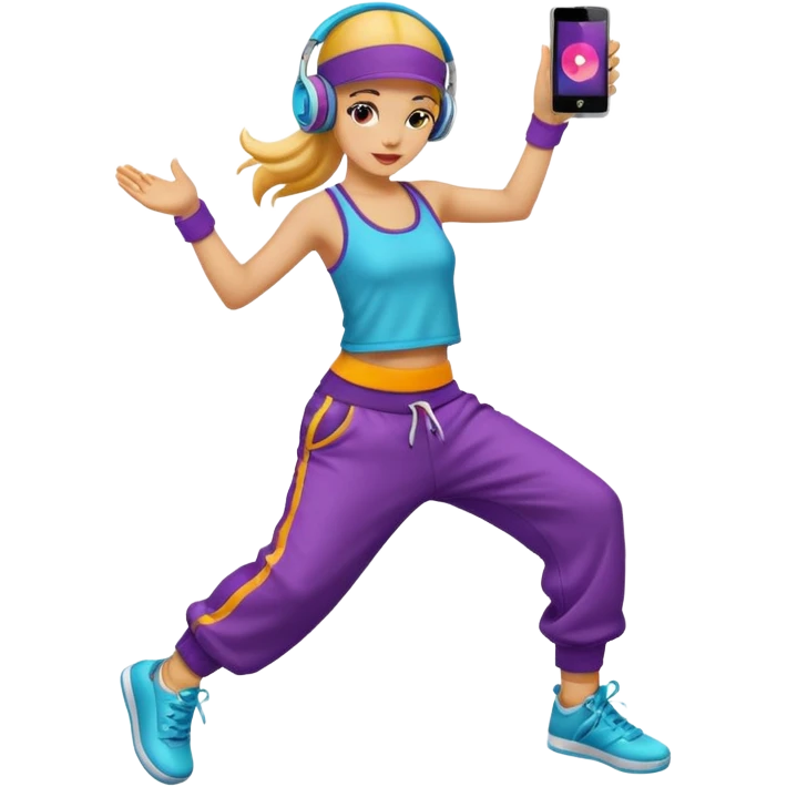 street dancer girl with music player emoji