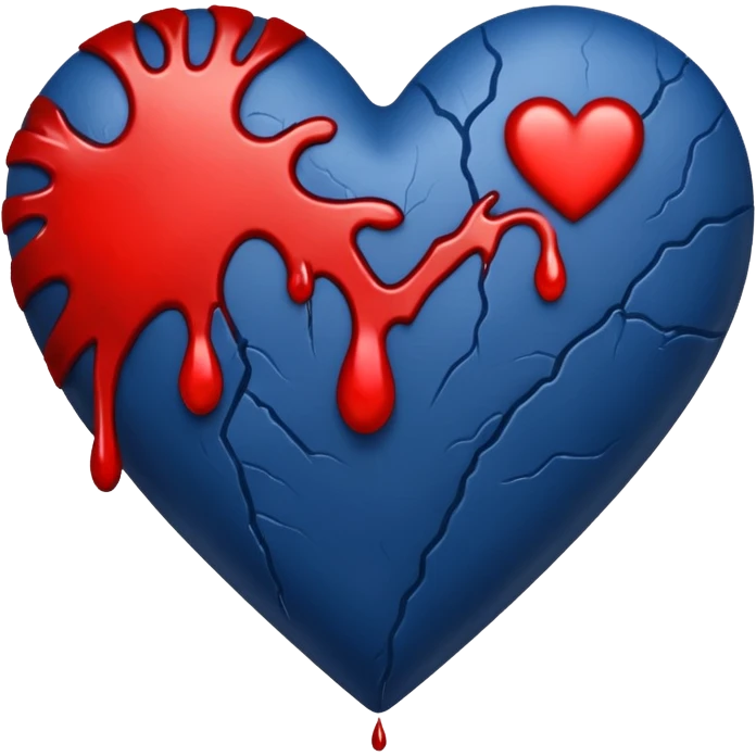 Bleeding navy blue heart  emoji