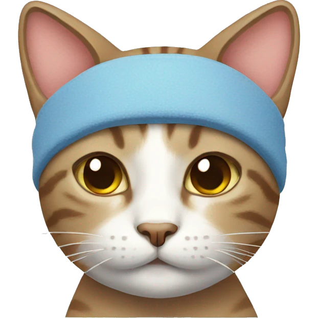 cat wearing a sweatband emoji