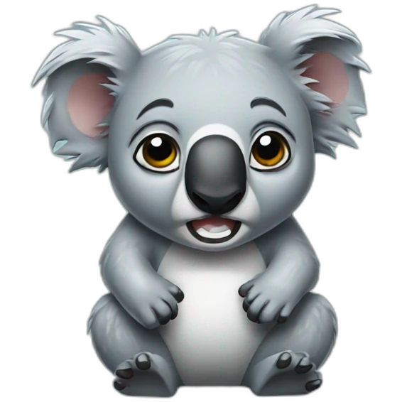 a wet angry koala emoji