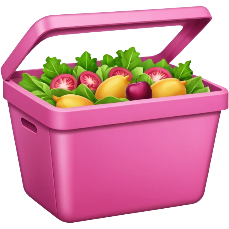 pink salad box contain emoji