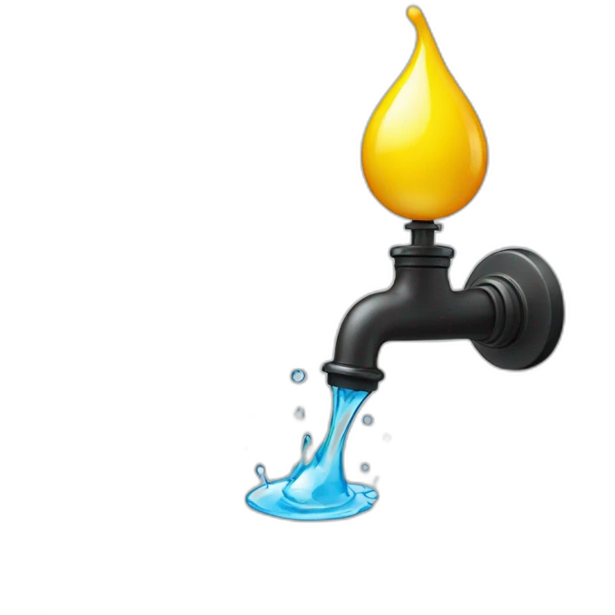 tap with water drop coming out of it emoji