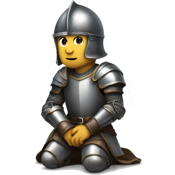 a knight kneeling on one knee emoji
