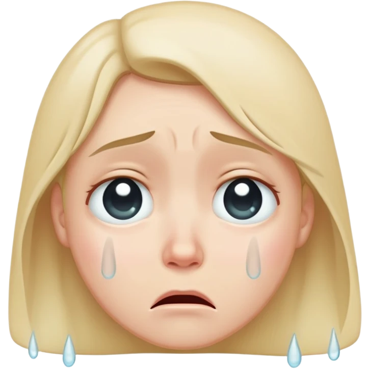 wistful crying face with subtle single tear and soft expression emoji