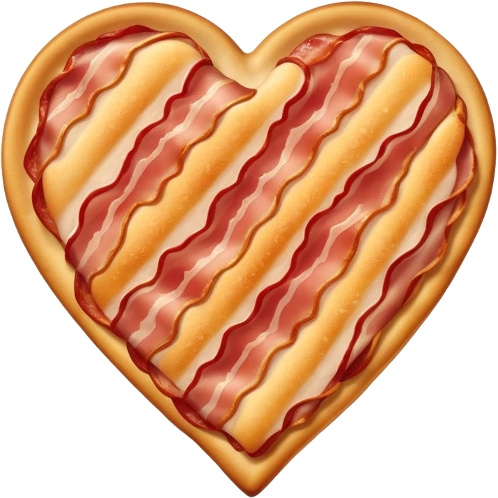 Heart shaped bacon  emoji